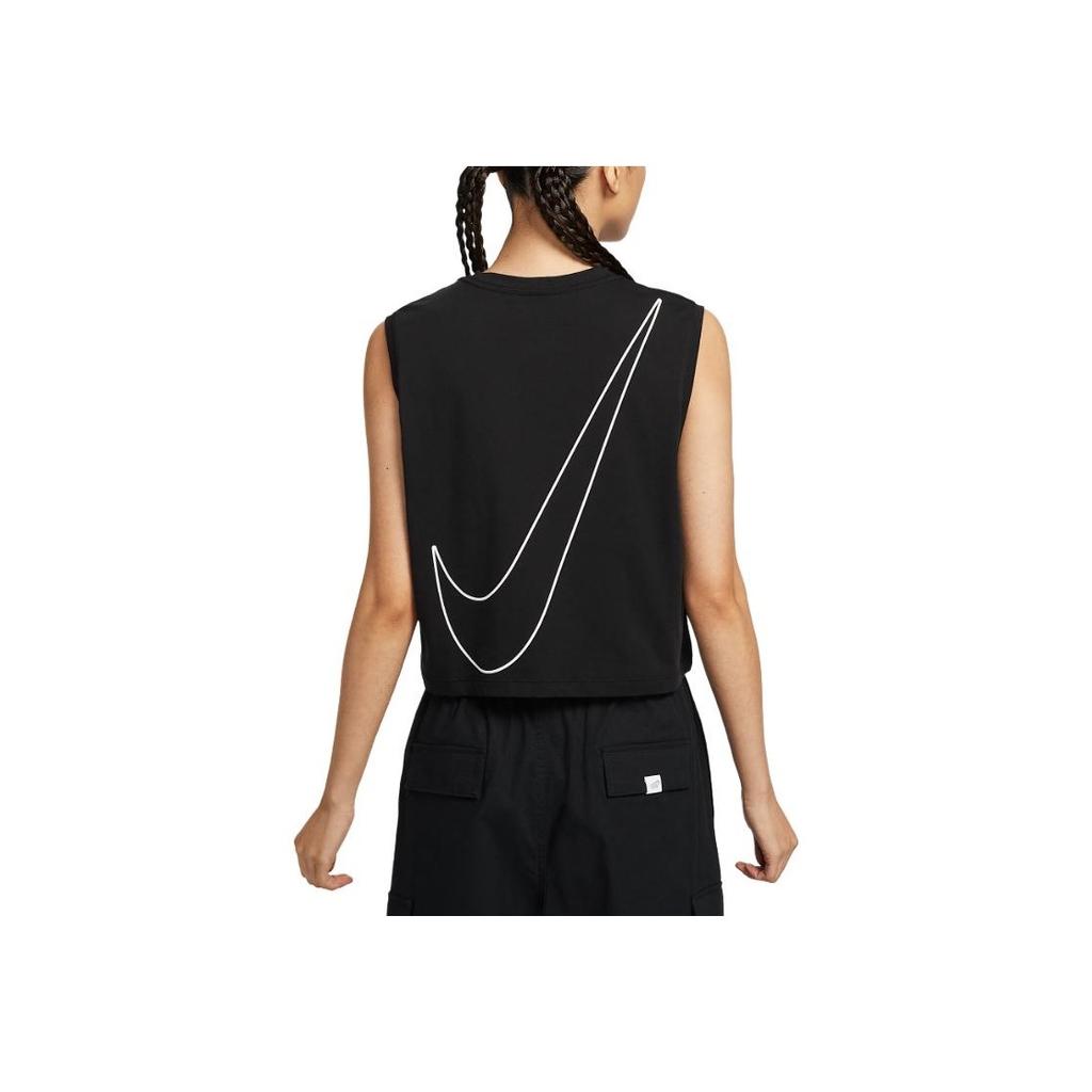 Nike Sportswear Club Loose Fit Versatile Short Sleeve Comfortable Sleeveless T-Shirt Women Tops Black HF9532-010