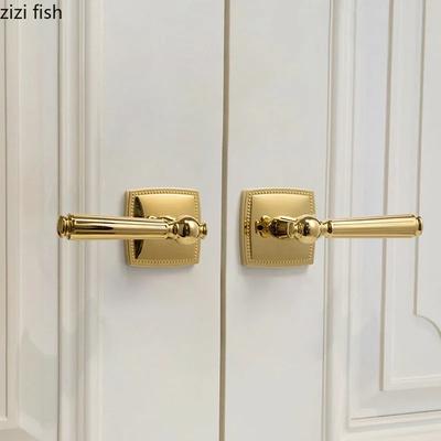 Universal Silent Locks Living Room Double Handle Door Lock Bedroom Magnetic Lock Golden Split Locks Door Hardware Accessories