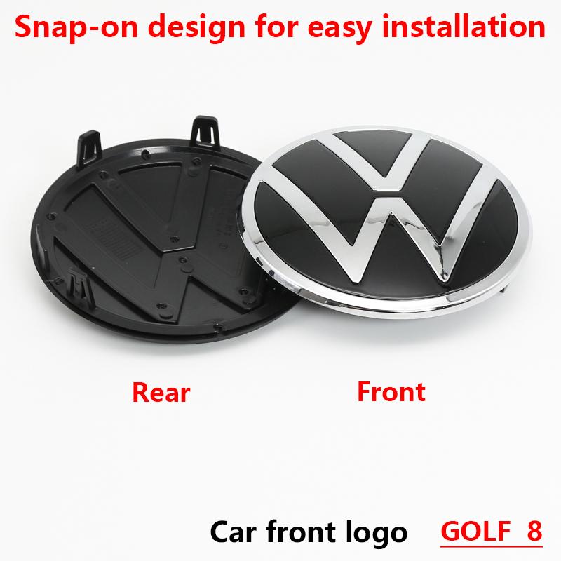 140mm Car Front 122mm Rear Trunk Emblem Grille Lid Logo Badge and Accessories For VW Golf 8 Car Modification Upgrade Accessories Zl1