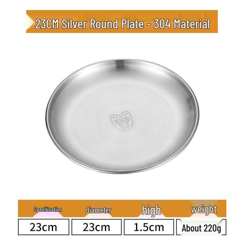 Gold Round 304 Stainless Steel Korean BBQ and Cake Tray