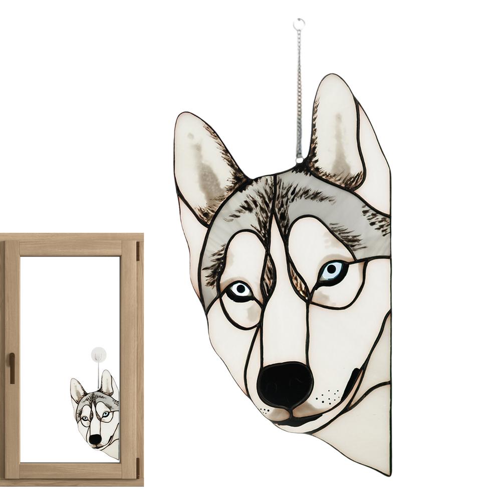 Window Sun Catcher 2D Acrylic Dog Themed Sun Catcher Handmade Dog Pendant Stained Garden Decor Ornament For Wedding Spring