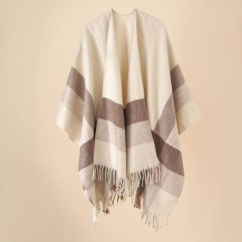 Imitation Cashmere Winter Layers Poncho For Women Men Tassel Scarf Warm Female Male Capa Para Mujer Pashmina Scarve Wrap Shawl