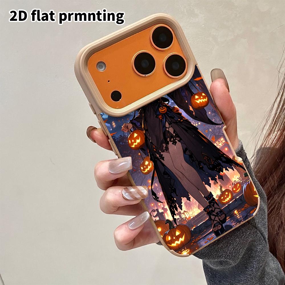 Phone Case: 2D flat lambskin suitable for iPhone 18 17 16 15 14 13 Pro protective case, 2D anime girl, Christmas and Halloween gifts