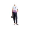 Emporio Armani Loose Fit Round Neck Printed Chiffon Spliced Short Sleeve Drop Shoulder T-Shirt Women tops White EW001524-AF12597-F0027