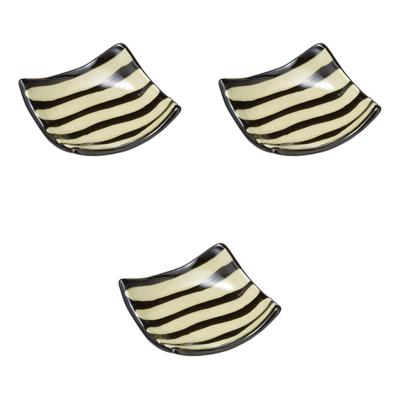 Setomonohonpo (Setomonohonpo) Set of 3 Shinsekai Shokado 4.0 Square Plates [10.7 X 10.5 X 2.9 Cm] | Ceramic Square Plates