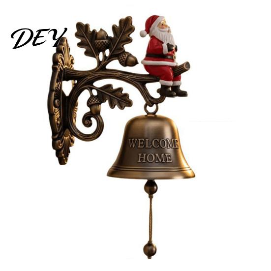 Decorative Metal Door Bell Vintage Christmas Doorbell, Welcome Wall Hanging, Deer/Snowman/Santa Claus/Penguin/Witch Decor, Doorbell Bell, for Entryway