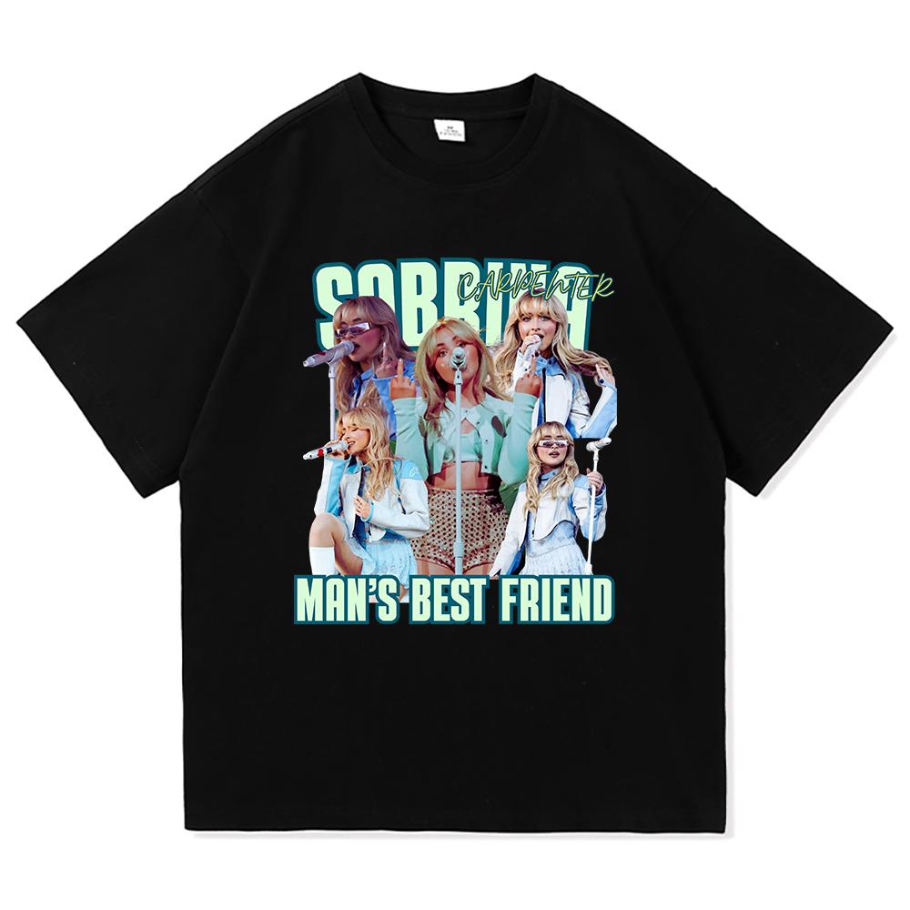 Sabrina Carpenter Man's Best Friend TShirt 2025 Album Men Women Clothing Harajuku Manchild High Quality Tops Cotton TShirts