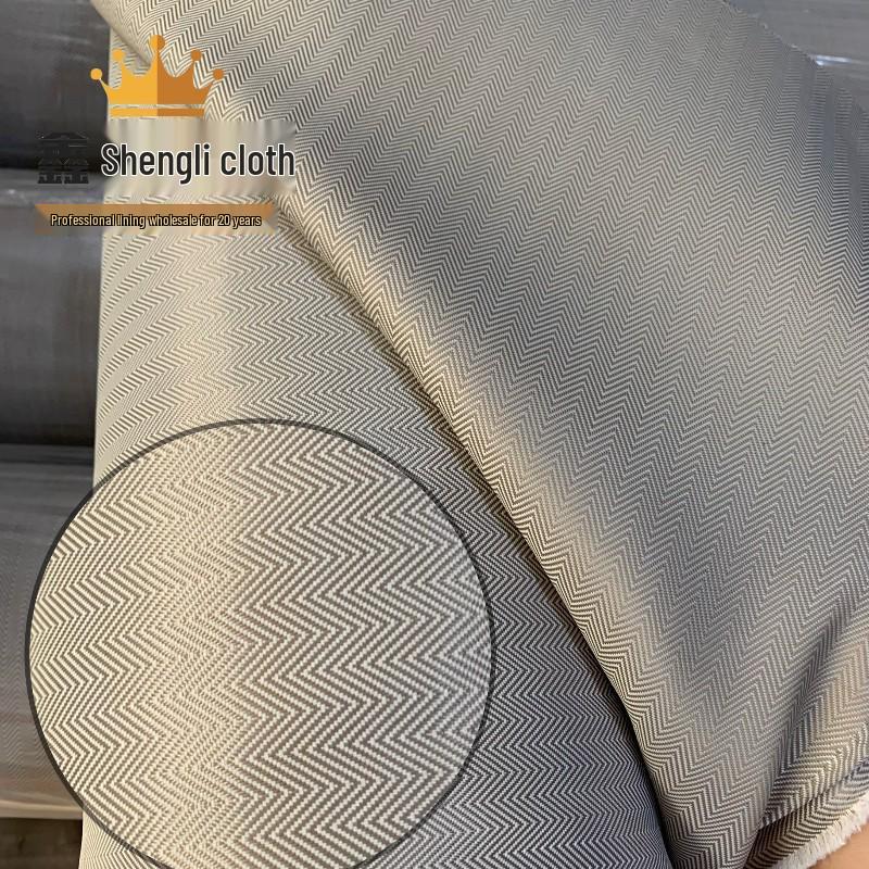 Эластичная ткань для подкладки багажа, шелк, полиэстер, узор  елочка