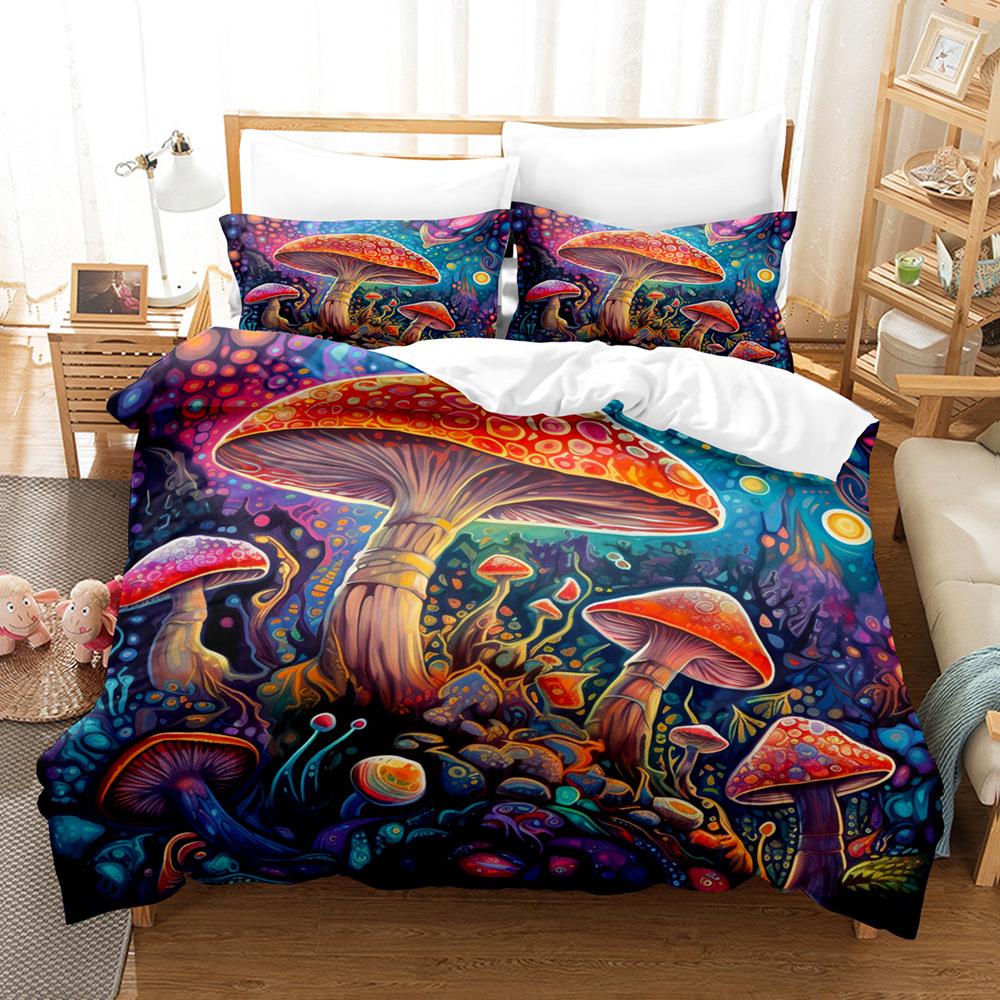 Plant Mushroom Series Three-Piece Set 3D Digital Printing Bedding Two-Piece Set