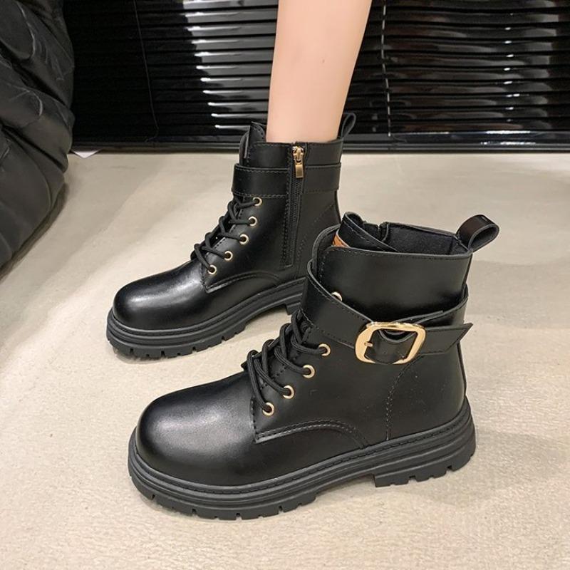 Belt buckle short Martin boots women's autumn and winter new large size thick-soled versatile fashion women's boots tide