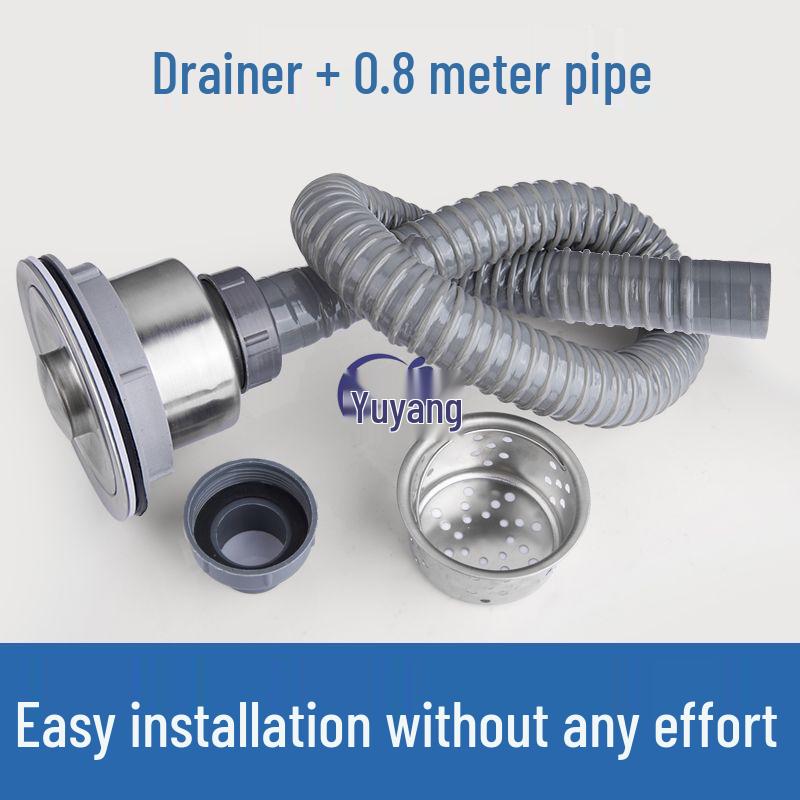 Anti-Odor Stainless Steel Kitchen Sink Drain Pipe Set