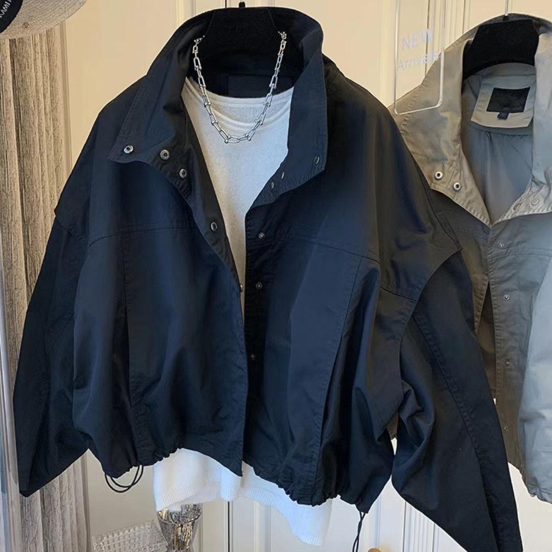 

Тренч с рукавами «летучая мышь» в корейском стиле для женщин - Весенне-осенний повседневный свободный крой 3XL [Recommended for 145-160 lbs]