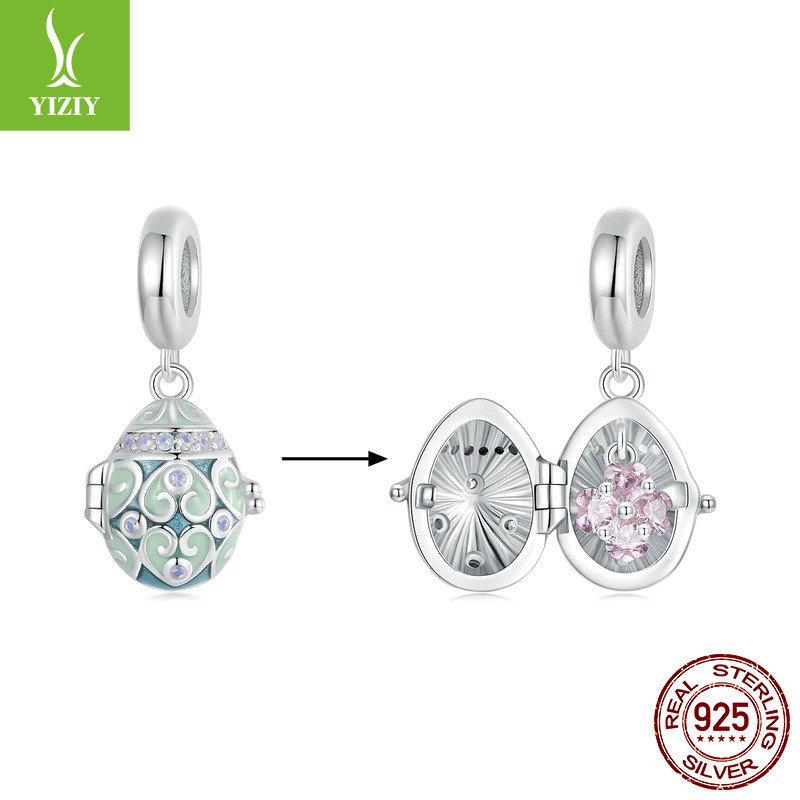 Easter Bunny Egg Series Diy Bracelet Beaded Children'S Fun 925 Silver Bead Accessories