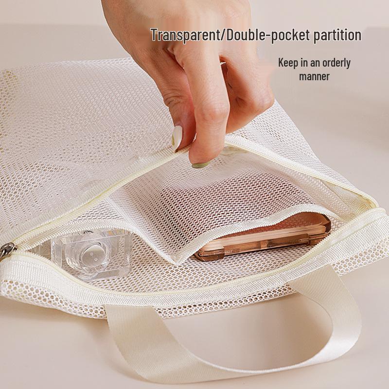 Large Capacity Breathable Mesh Travel Toiletry Bag