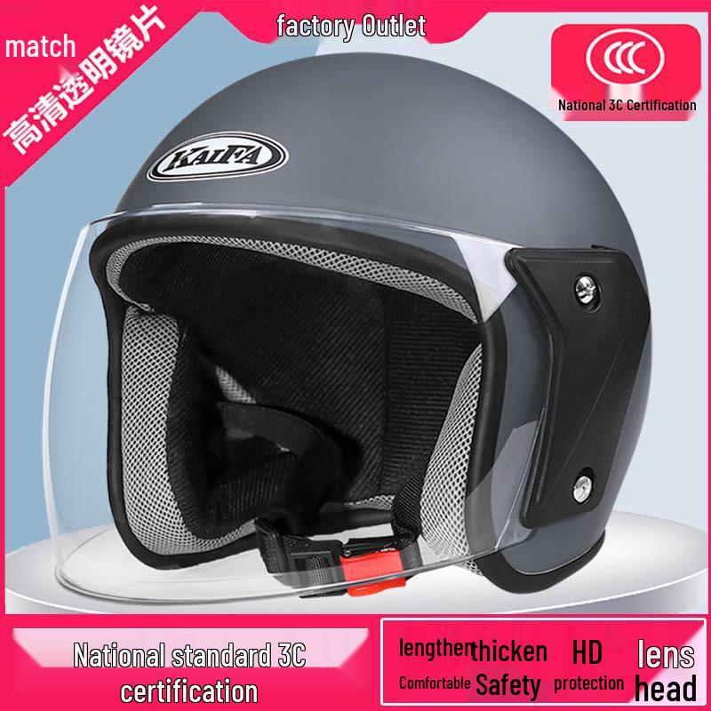 GB Certified Universal Helmet: Half Helmet for Men & Women, Anti-Fog, Four-Season Comfort, Safety Assurance