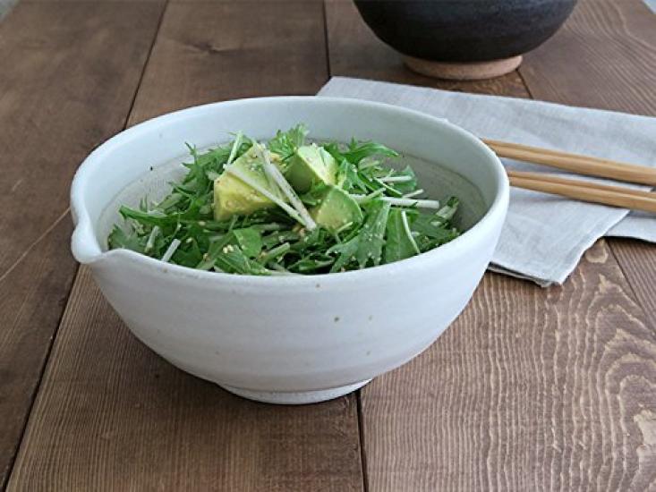 Tableware East Mortar and Porcelain Katakuchi White Bowl, 6-inch, Mortar, Karatsu, 19.7cm