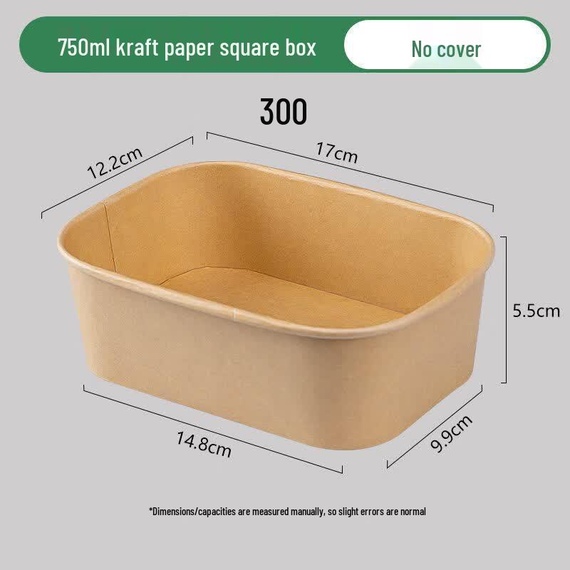 Qiwei Disposable Kraft Paper Microwaveable Meal Box with Lid