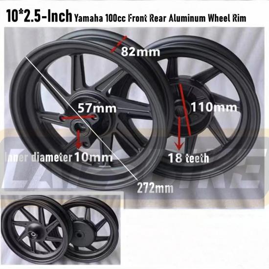 Motosiklet Ön ve Arka Tekerlek Takımı 10*2.5 İnç Alüminyum Alaşımlı Jantlar Yamaha 100cc CUXI FORCE RSZ JOG İçin Jantlar