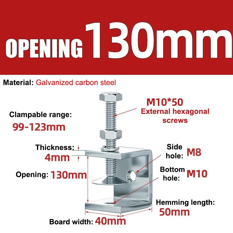Carbon Steel C-Clamp Steel Pipe Square Clamp Corrosion-Resistant Rust-Proof Adjustable Fixed Holder Clip Hardware Fasteners