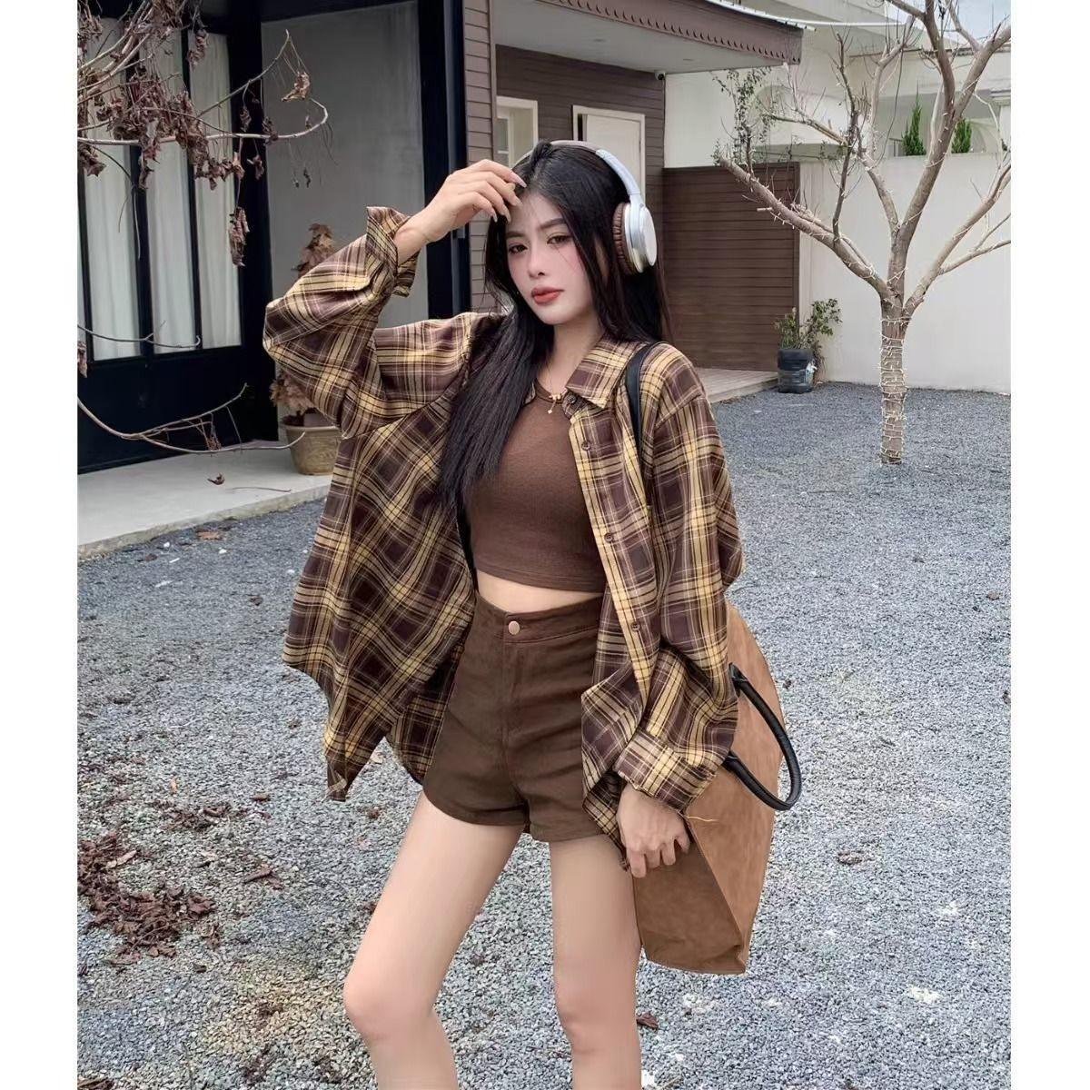 

Женская модная кружевная рубашка с длинным рукавом и V-образным вырезом, круглым вырезом, кружевом и пуговицами XL кофейный