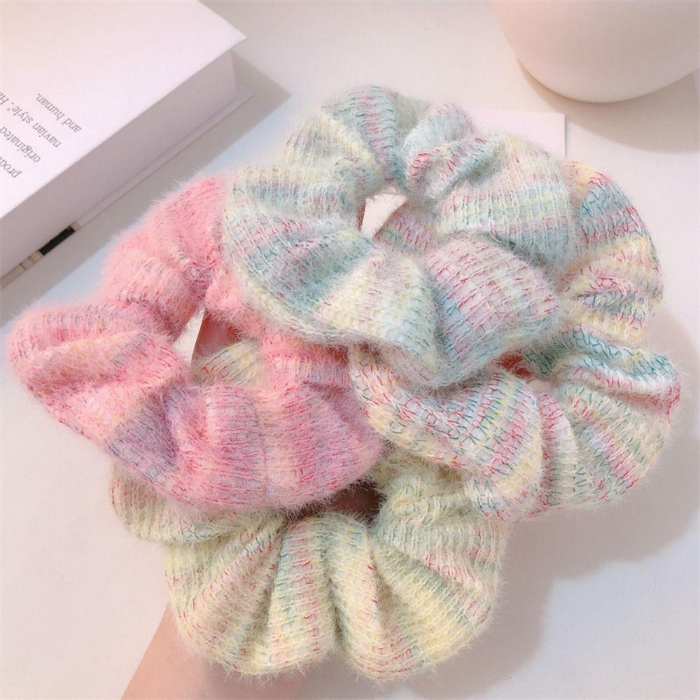 Rubber Band Sweet Knitted Hair Rope Korean Style Knitted Hair Hoop Winter Plush Scrunchies  Party