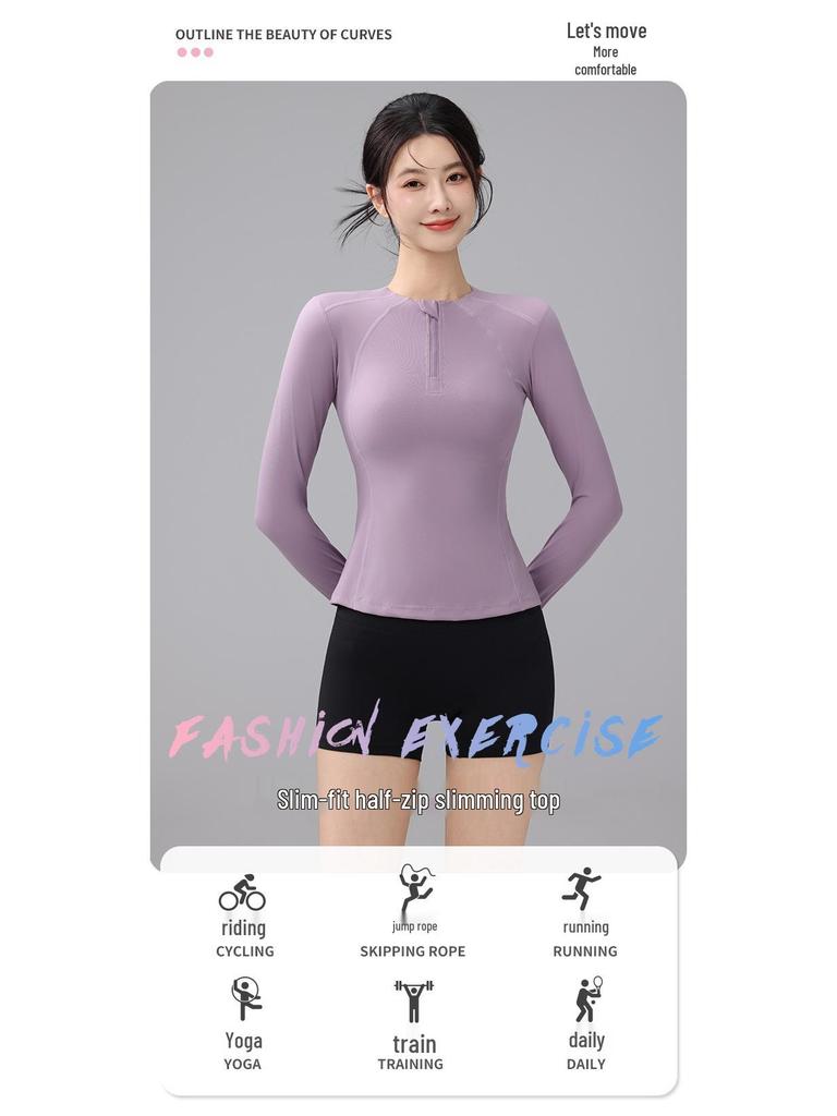 Women's Slim Fit Long Sleeve Sports Top - Autumn/Winter Yoga Running Wear