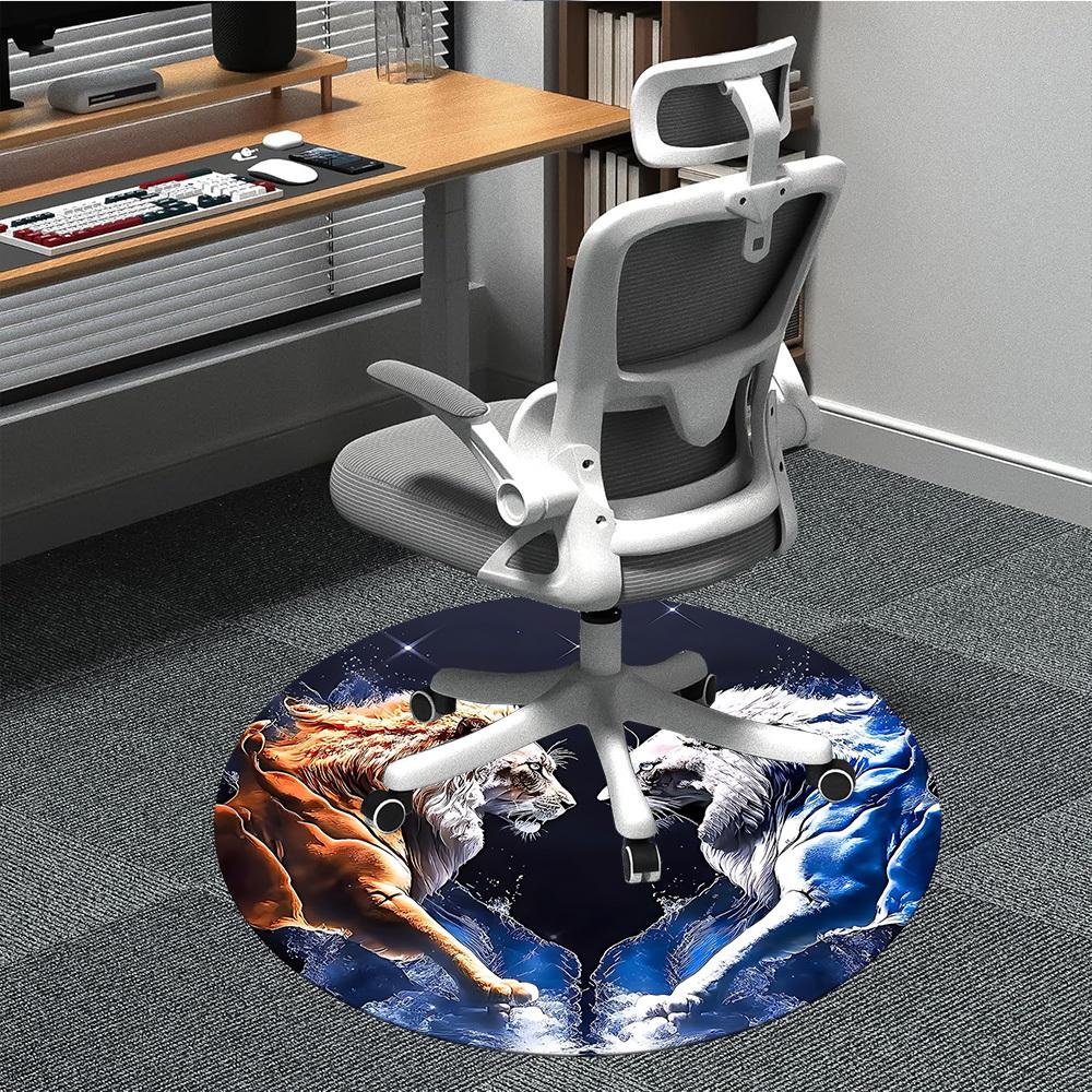 

1pc Lion Heart Chair Carpet for Office, Soft, Non-Slip Polyester Mat, Office, Entryway, Living Room, Bedroom, yy251207252 80cm by 80cm