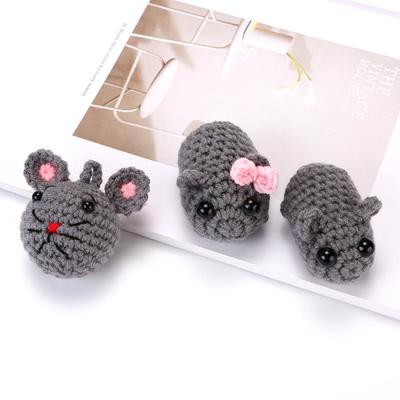 Triste Criceto Peluche Portachiavi all'Uncinetto - Ciondolo Cartone Animato