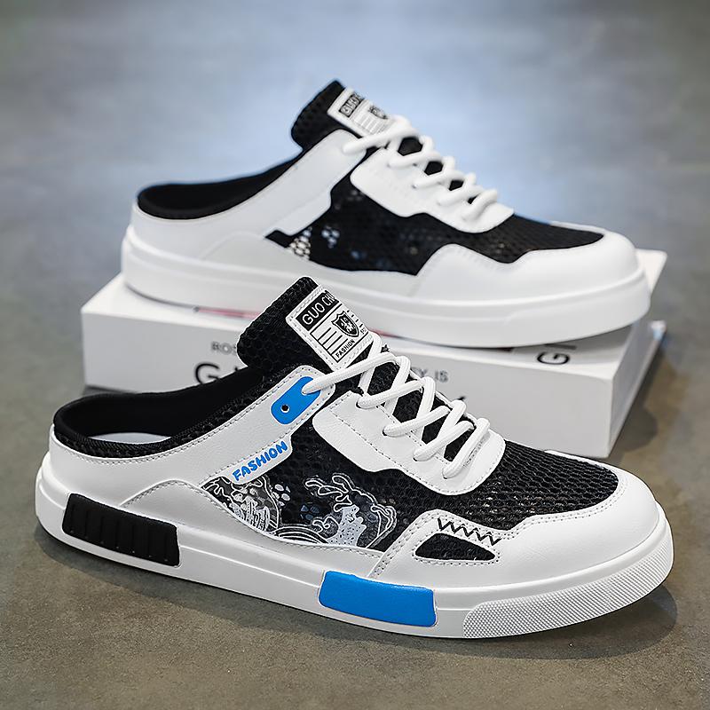 

Мужская спортивная обувь Летние мюли с открытой спиной Повседневные сандалии Сабо Кроссовки для скейтборда Школьные тапочки Большие размеры EU: 47 чёрный