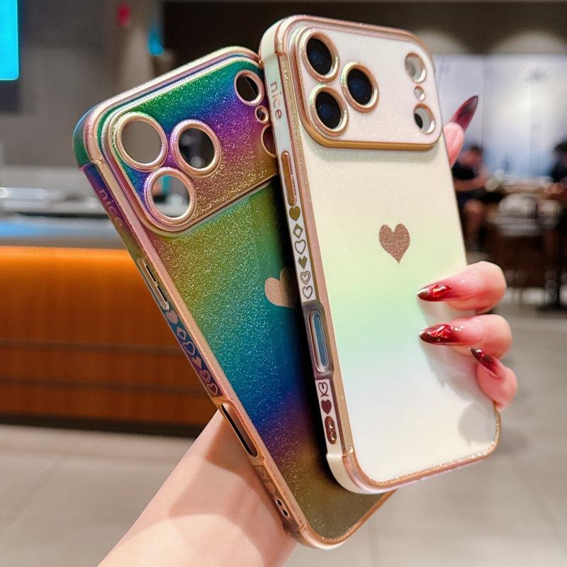 For IPhone17Promax Silk Colorful Mobile Phone Case for Apple 16 Electroplating 15 Love Big Wave 14 Soft Shell