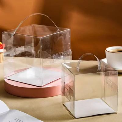 10piece Transparent Handheld Cake Box 2-inch 3-inch Square Pastry And Puff Packaging Boxs Dessert Baking Pastry Mini Portable Bo