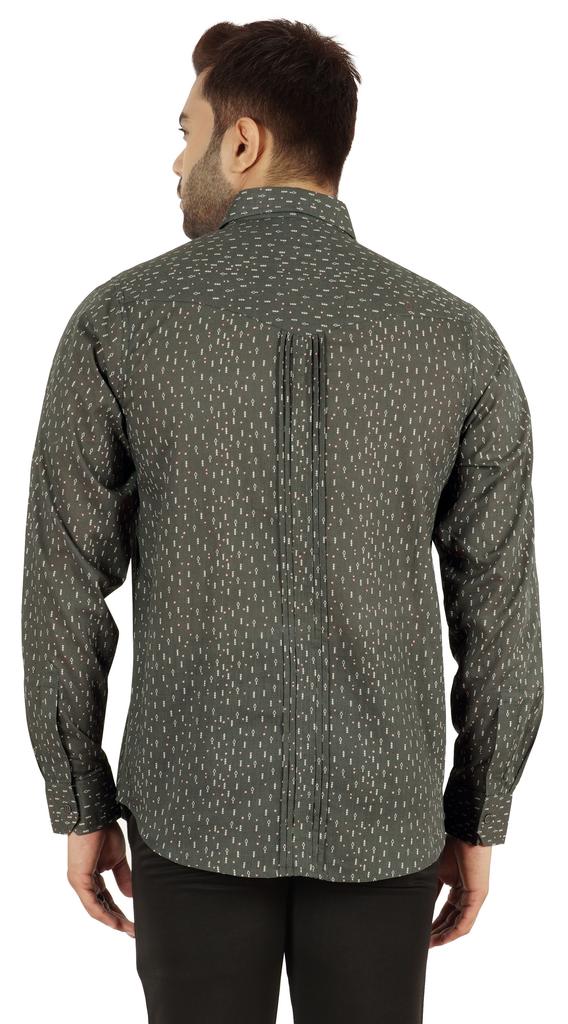 Bestman Printed Shirt For Mens Full Sleeves With Cuff Slub Cotton Shirt Office