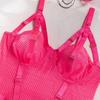 Sexy durchsichtiger Camisole-Body mit Mesh-Einsätzen, Bügel und Choker