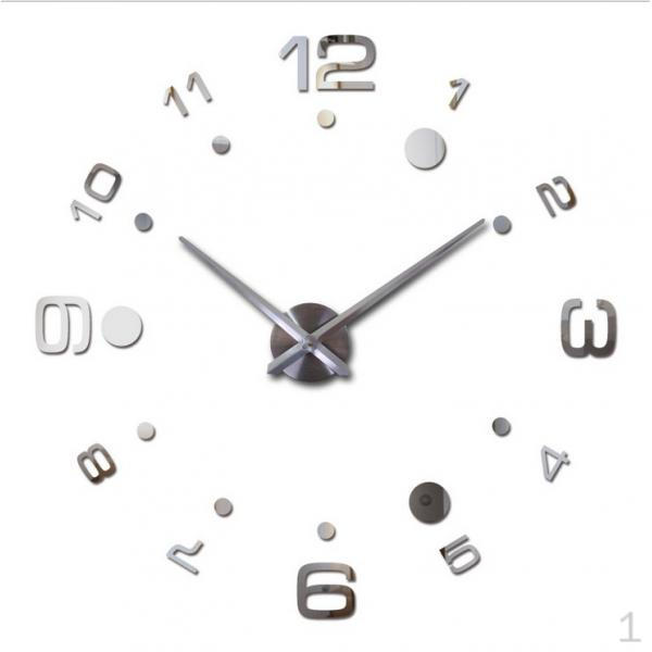 Battery Operated Number ANALOGUE Clock, Mirror Sticker Wall Clock 6Colors