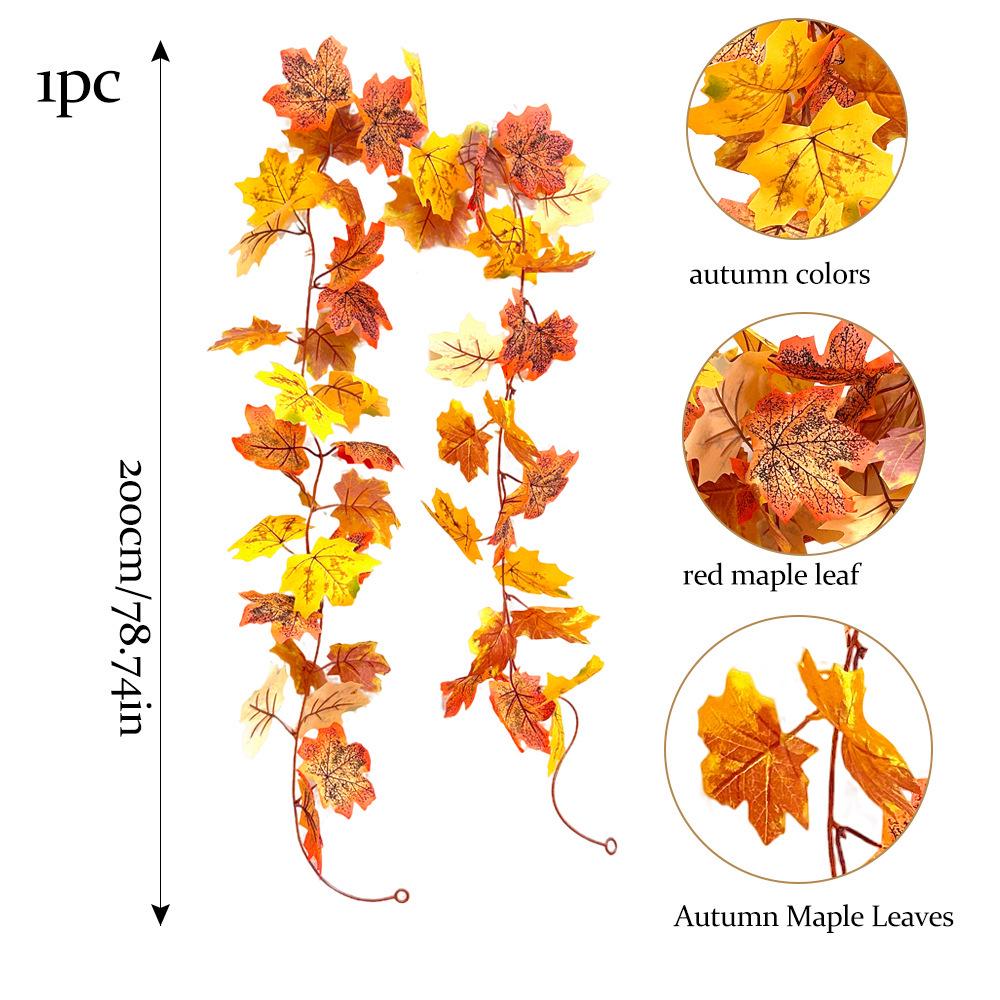 Maple Leaf Vine Autumn Decor for Halloween, Thanksgiving, and Christmas