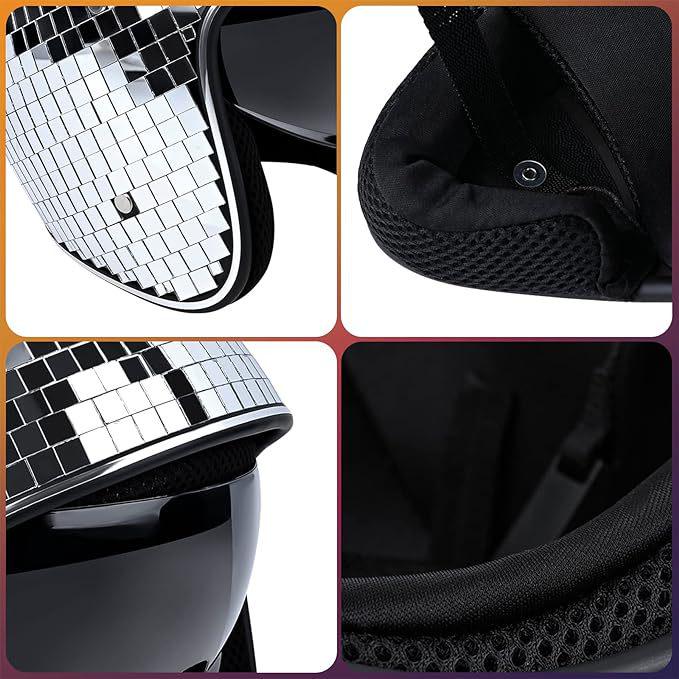 New Disco Ball Helmet with Retractable Mirror Surface