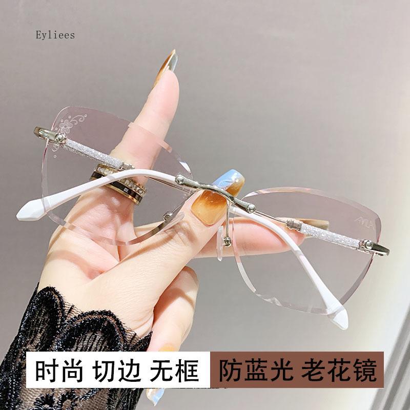 Lady Ultra Light Metal Reading Eyewear Women's Fashion Presbyopic Eyeglasses Diamond Cut Edge Blue Light Reading Glasses Gafas