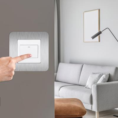 1PC Modern Simple Anti-Dirty Buckle Type Non-Adhesive Dustproof Switch Protective Cover Outlet Wall Sticker Aluminum Socket Fram