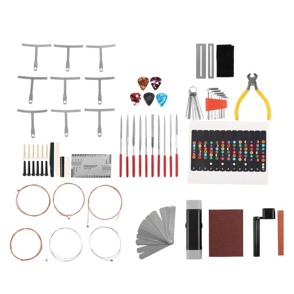 Guitar Repairing Tools Kit Professional Maintenance Bridge Pins Hex Wrench Files Accessories