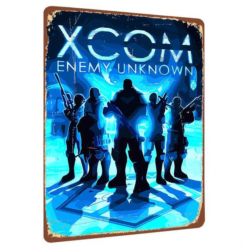 

XCOM Enemy Unknown Game Poster Metal Wall Art Decor for Game Room Home Decoration 20x30cm（7.8x11.8inch）
