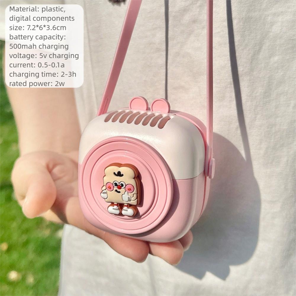 USB Rechargeable Halter Fan Quiet Operation Mini Fan Portable Handheld Fan  Travel Companion