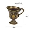 Anticient Royal Palace Mini Cup Ornament Trinket Antique Bronze Buddhist Holy Water Cup Figurine Brass Desktop Decoration