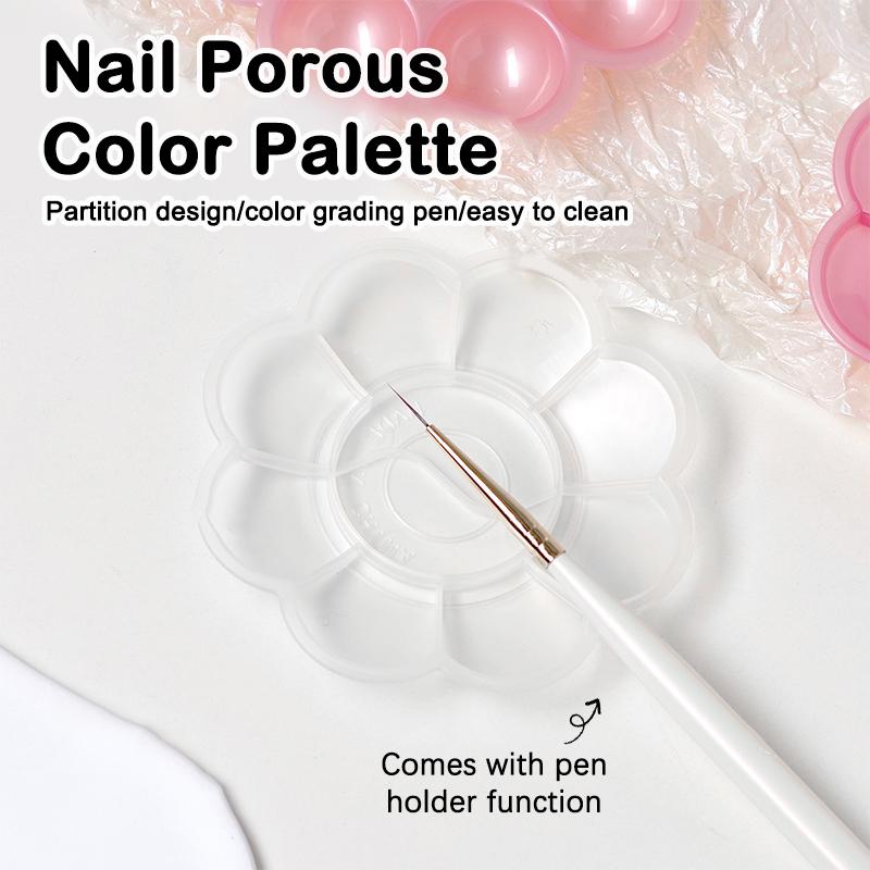 8 Holes Nail Art Color Palette With Display Stand Uv Gel Polish Holder Diy Drawing Paint Dish Manicure Tool