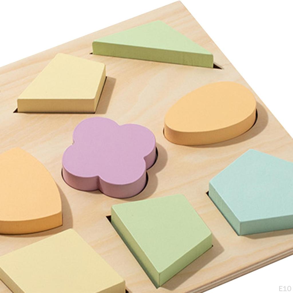 Shape Puzzle Wooden Geometric Toddler Preschool Learning Materials Toy for