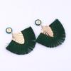 Stylish Bohemia Beach Party Fringed Fan Shape Dangle Women Stud Earrings Jewelry Gift