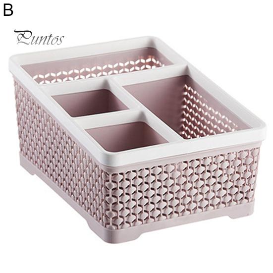 Storage Box Hollow Anti Slip PP Multi Grid Pen Stationery Cosmetic Organizer Classroom Things