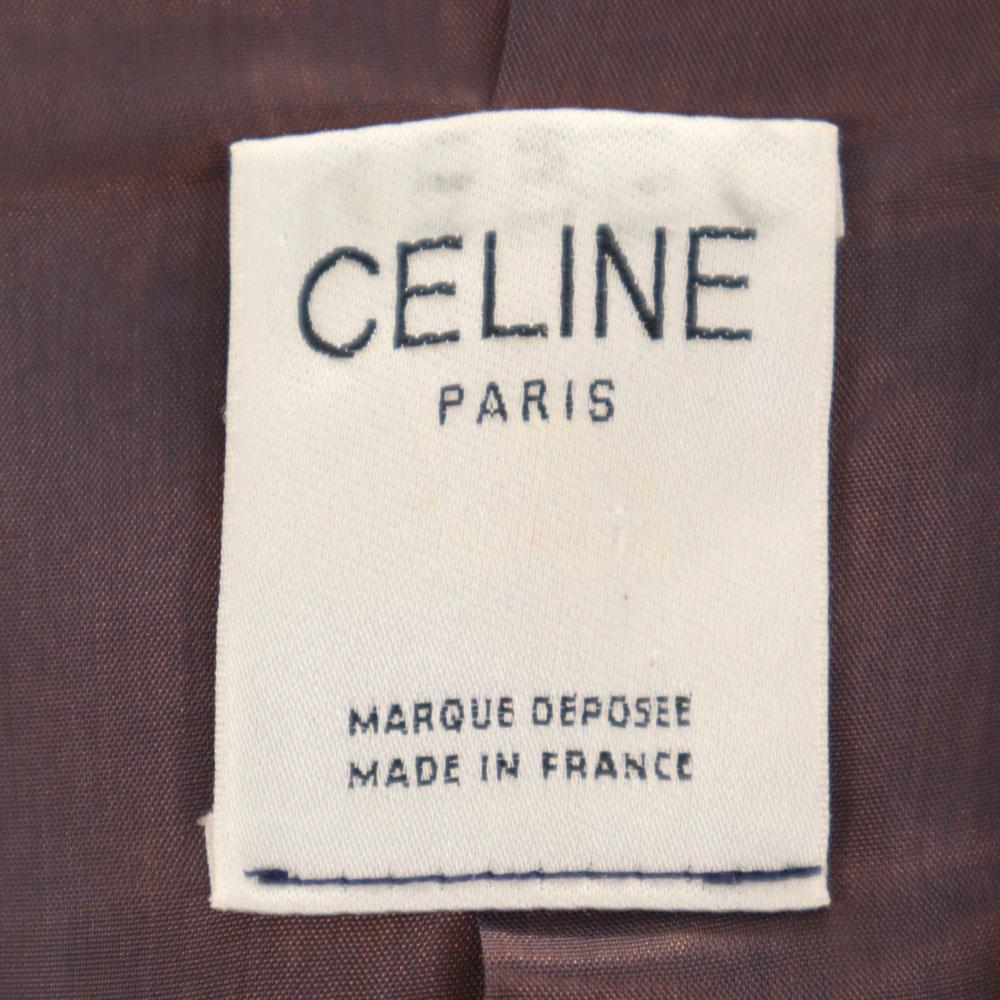 CELINE wool Long sleeve Gown coat Navy system Women Used