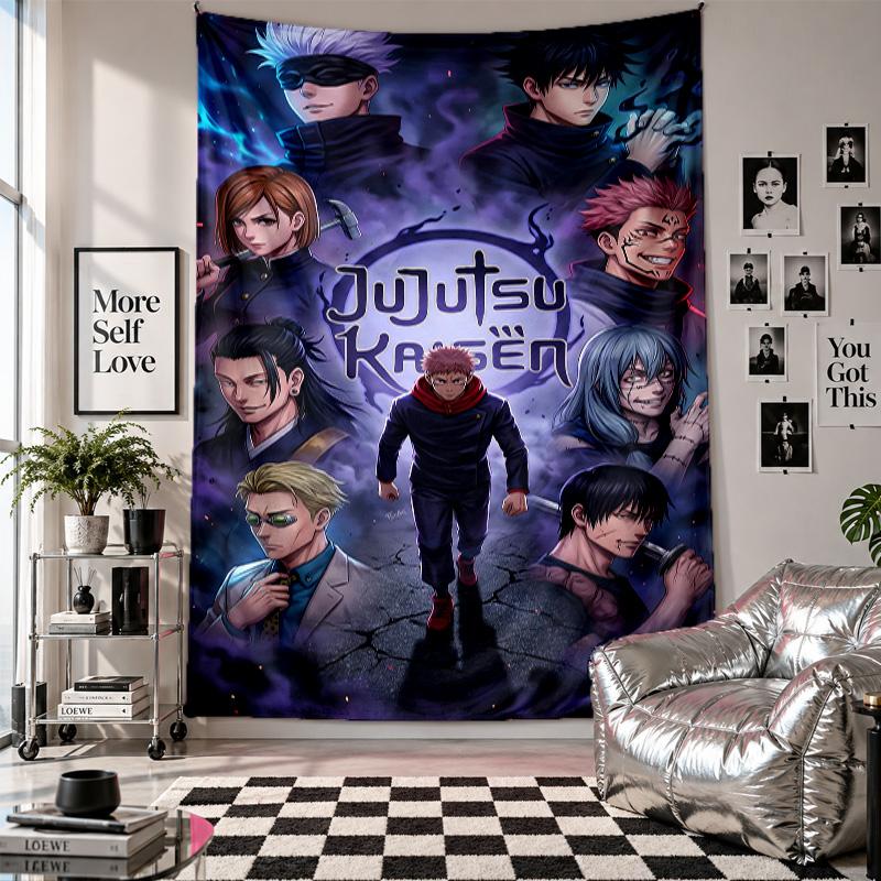 Wall TapestryJujutsu Kaisen Art Hanging Cloth Decorative Background Cover for Room Decoration