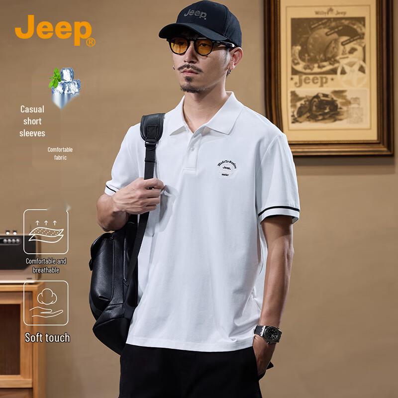 JEEP Men s Pique Cotton Blend Polo Shirt 4XL