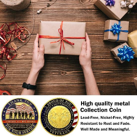 Thank You for Your Service Military Appreciation Challenge Coin Pack of 5